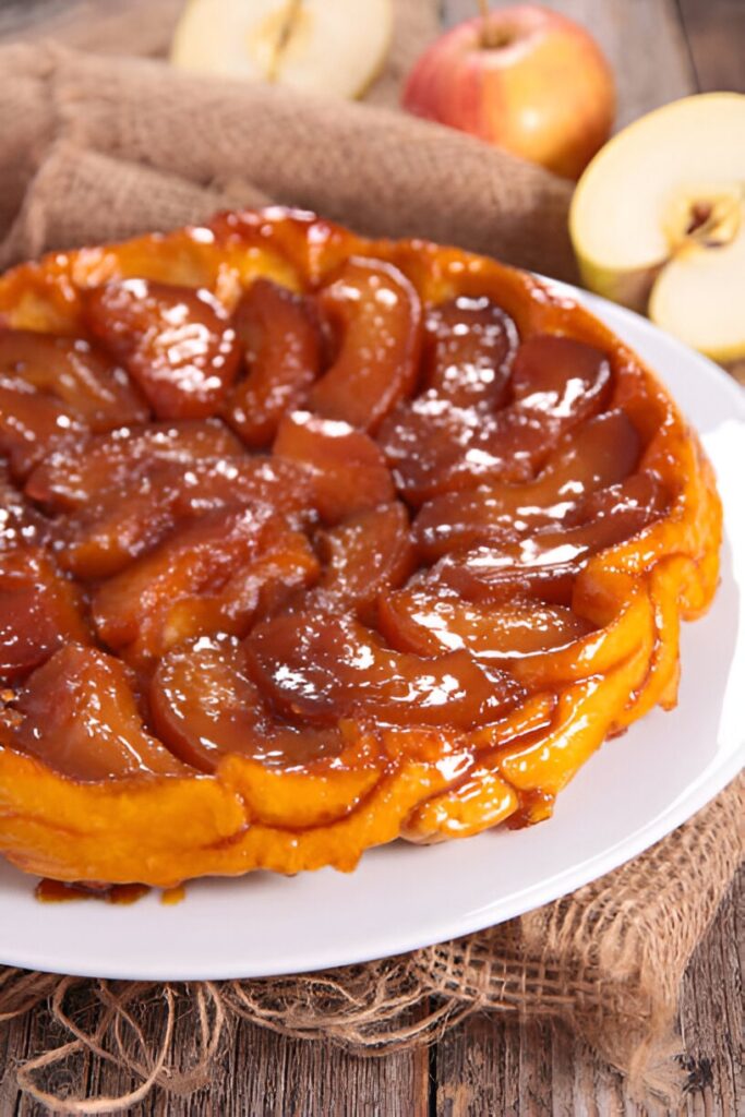 étapes de préparation de la recette de tarte Tatin 
