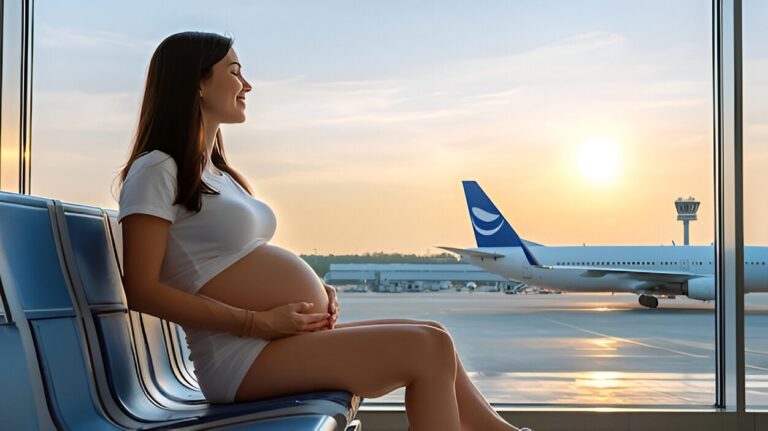 enceinte femme en avion
